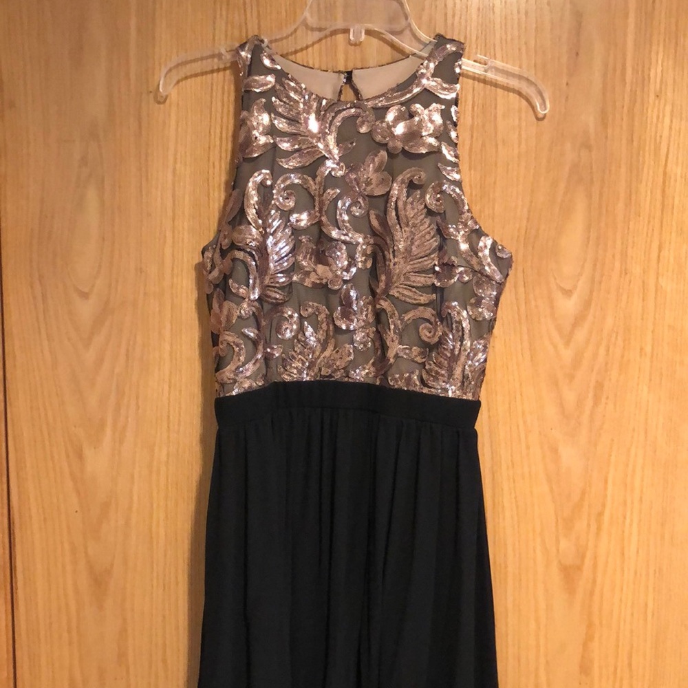 Bronze and black prom dress